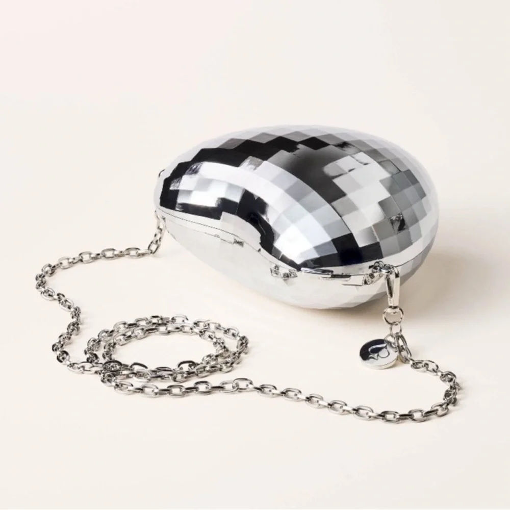 Kate Spade X Target Silver Reflective Disco Heart Crossbody Bag